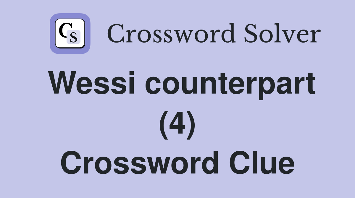Wessi counterpart (4) Crossword Clue