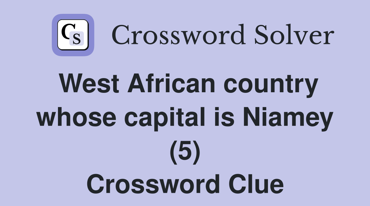 West African country whose capital is Niamey (5) Crossword Clue