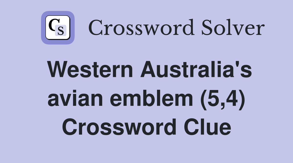 Western Australia's avian emblem (5,4) Crossword Clue