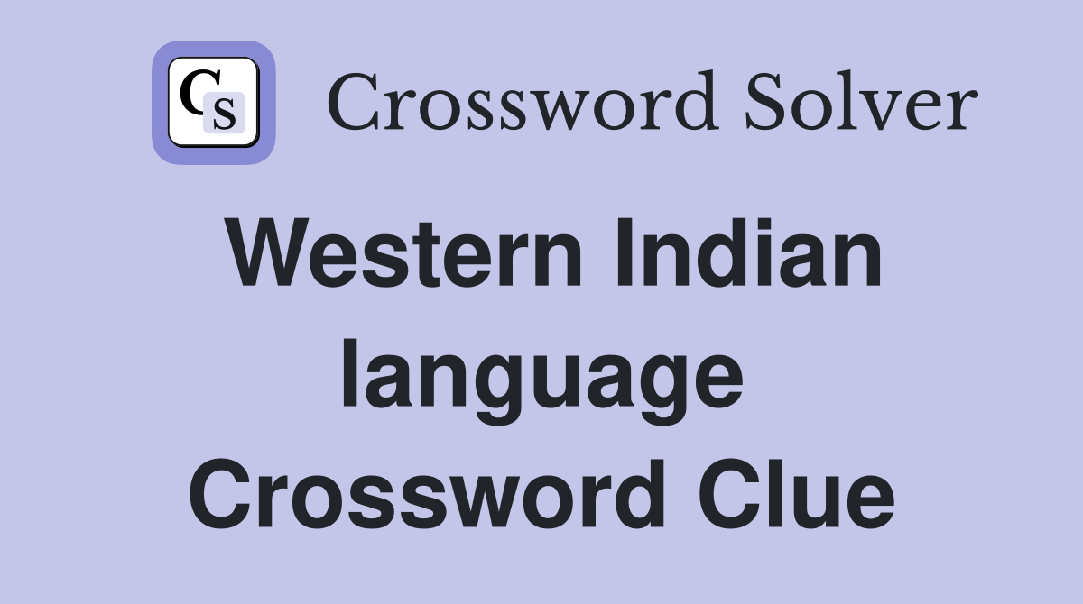 Western Indian language Crossword Clue