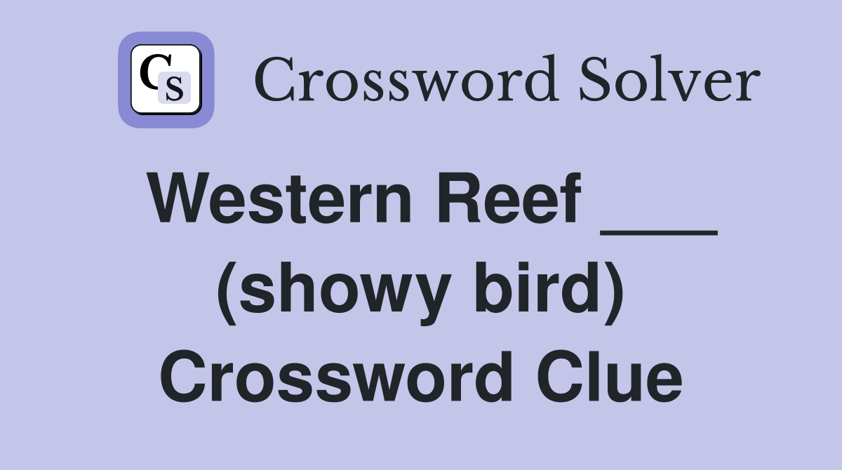 Western Reef ___ (showy bird) Crossword Clue