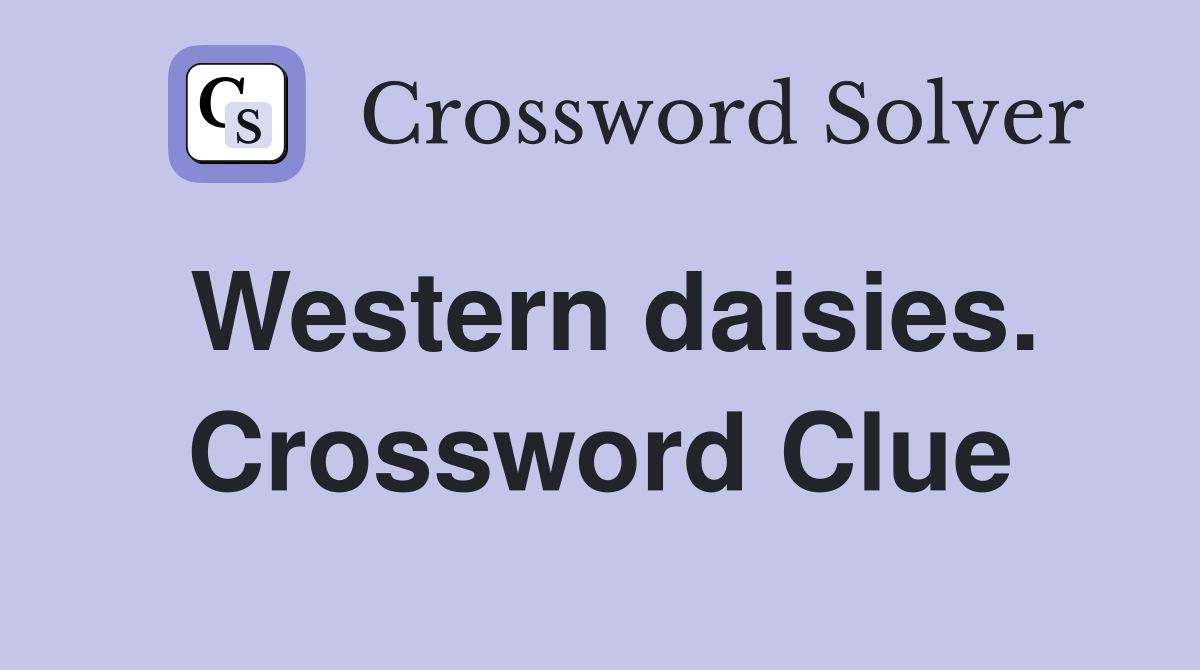 Western daisies. Crossword Clue