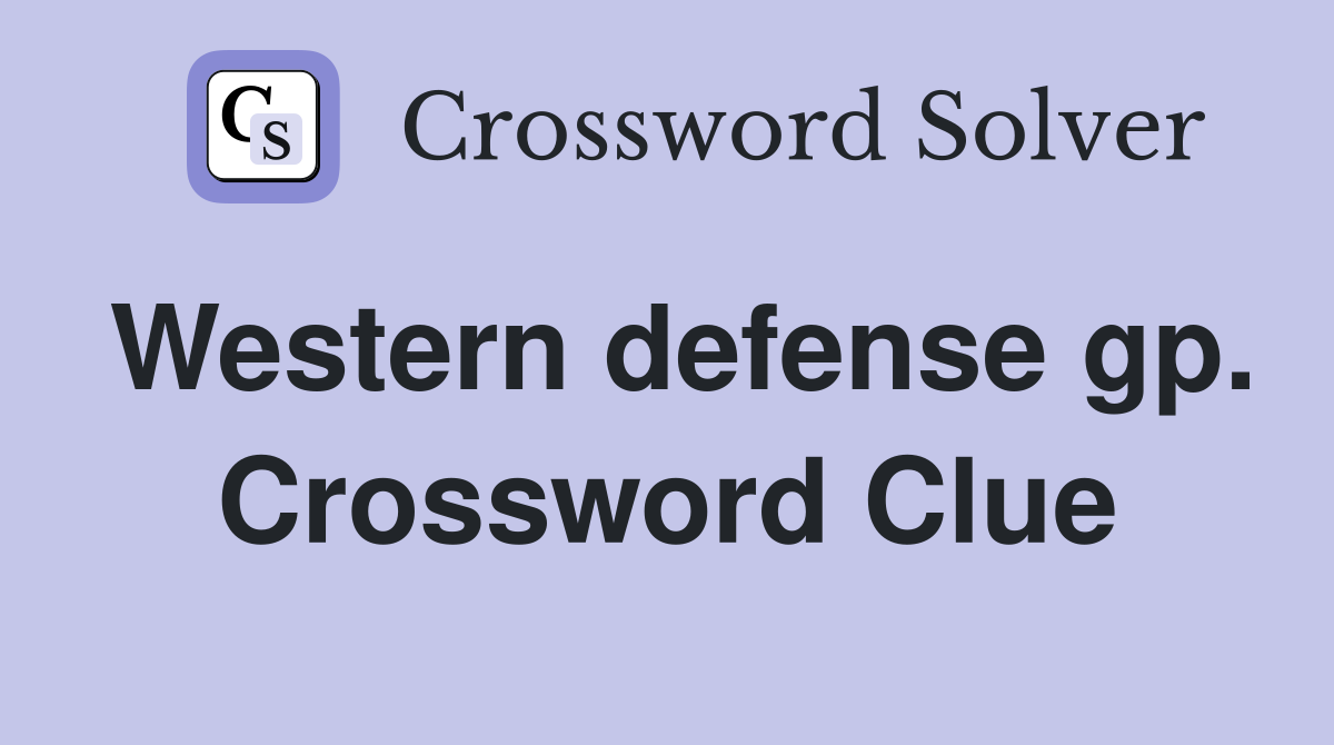 Western defense gp. Crossword Clue