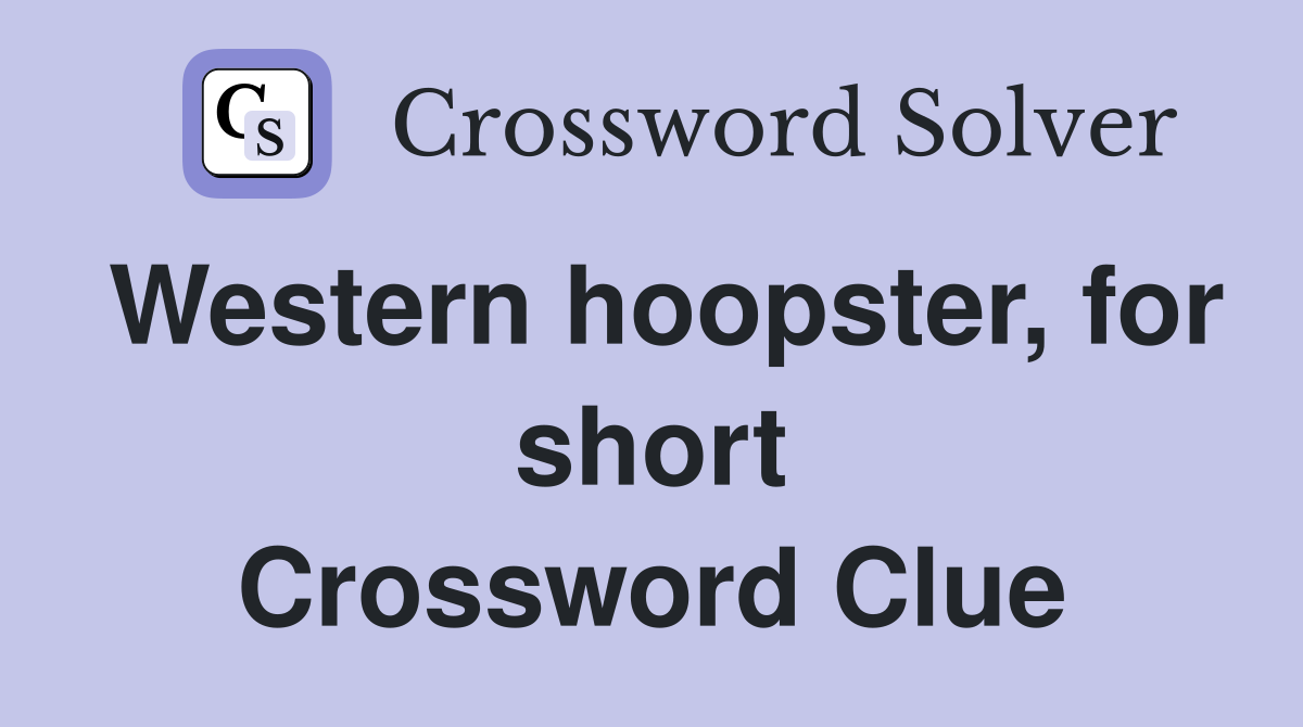 Western hoopster, for short Crossword Clue