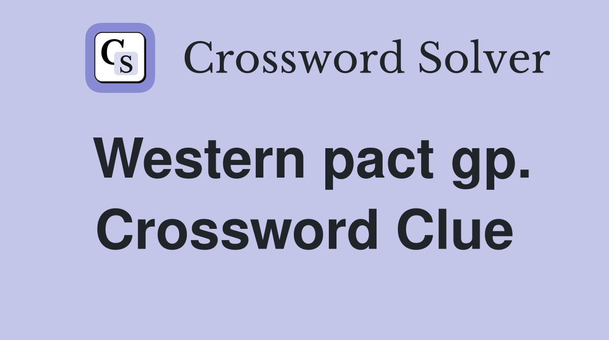 Western pact gp. Crossword Clue
