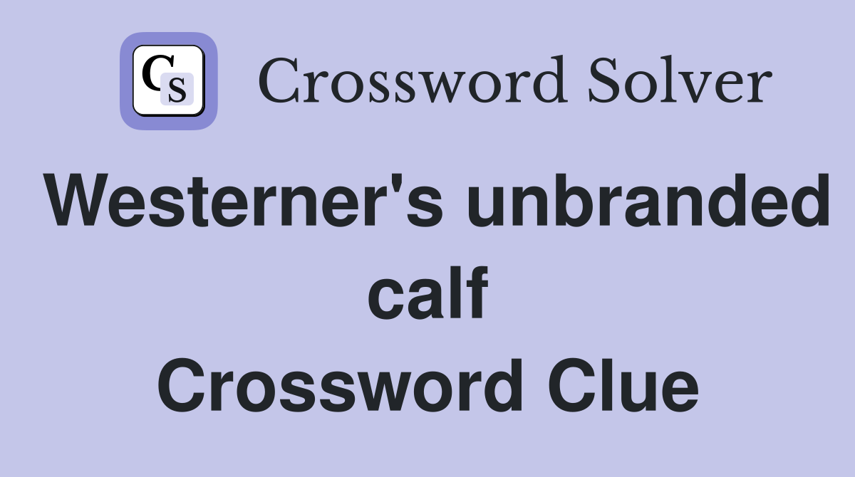 Westerner's unbranded calf Crossword Clue