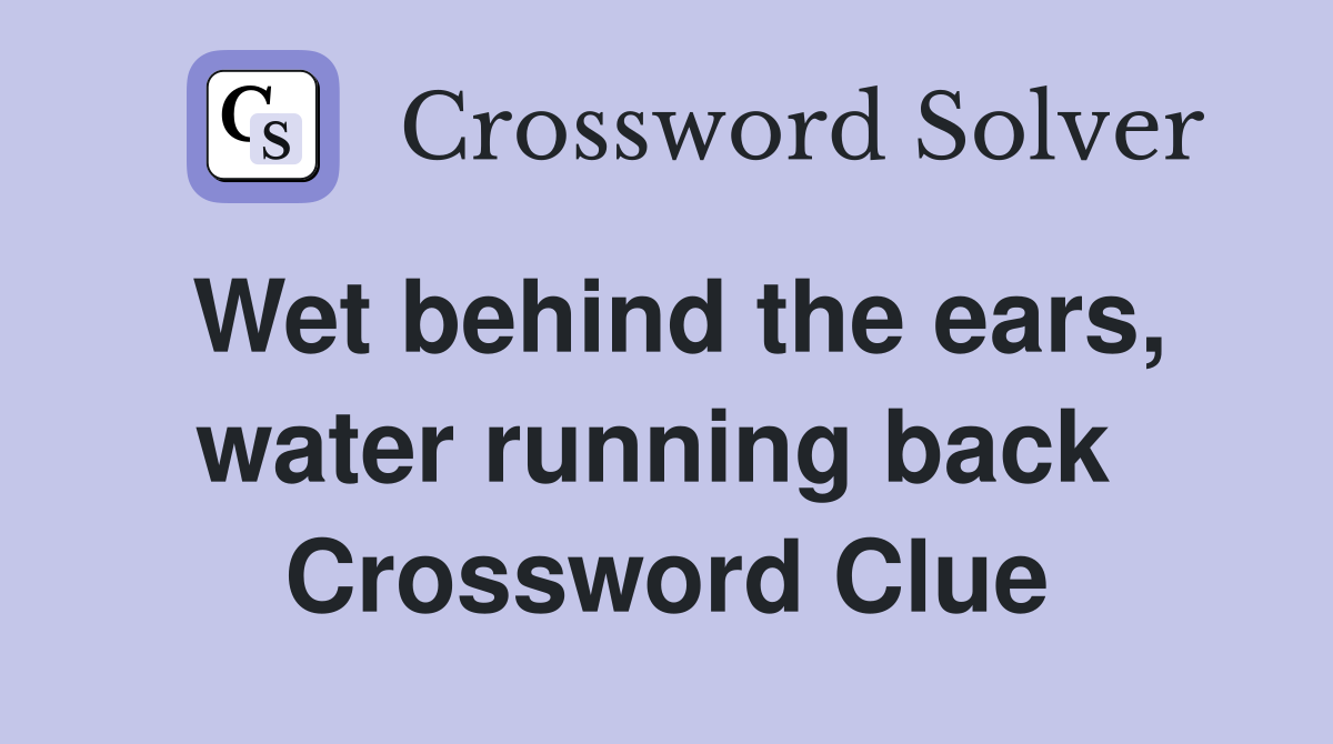 Wet behind the ears, water running back  Crossword Clue