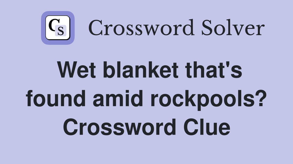 Wet blanket that's found amid rockpools? Crossword Clue