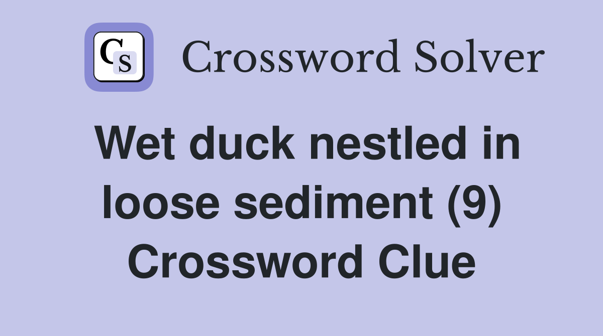 Wet duck nestled in loose sediment (9) Crossword Clue