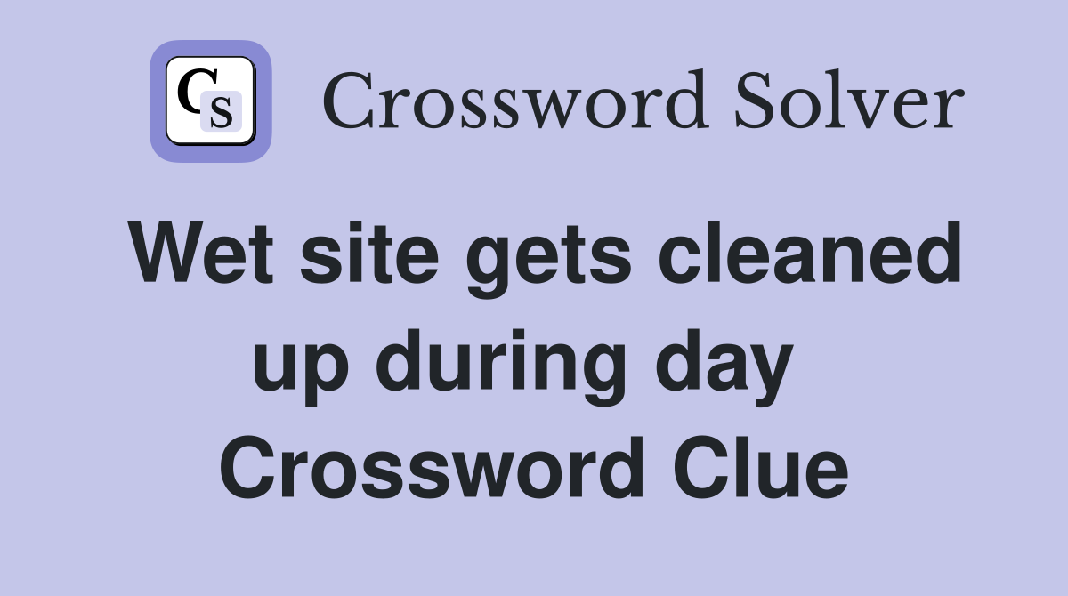 Wet site gets cleaned up during day  Crossword Clue