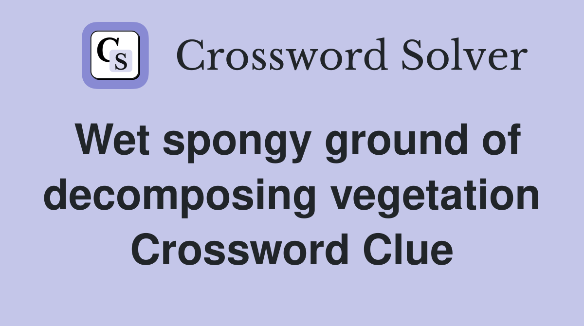 Wet spongy ground of decomposing vegetation Crossword Clue