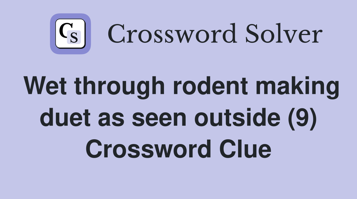 Wet through rodent making duet as seen outside (9) Crossword Clue
