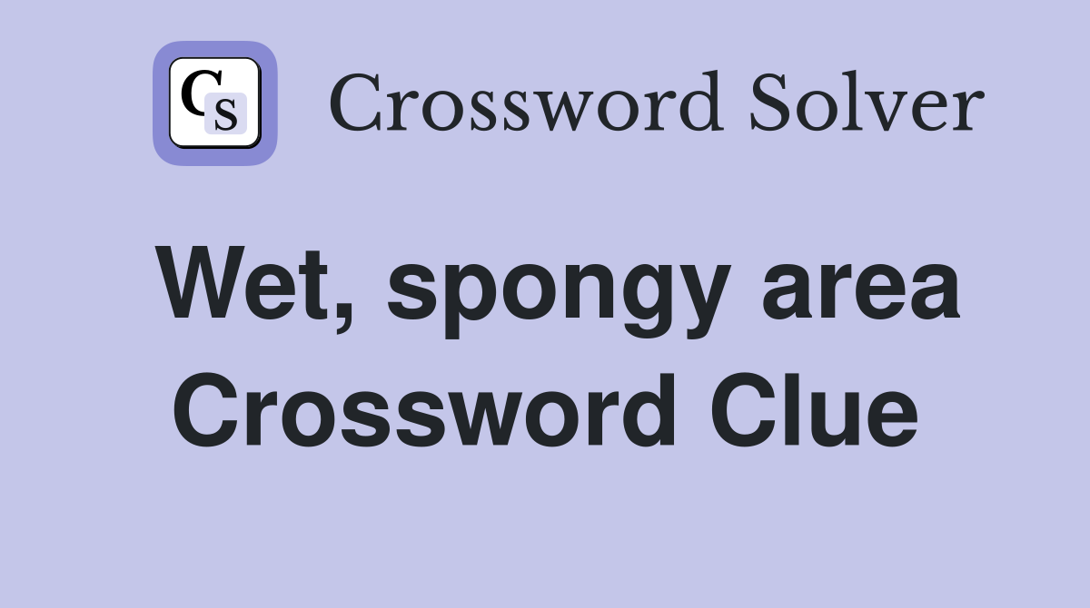 Wet, spongy area Crossword Clue
