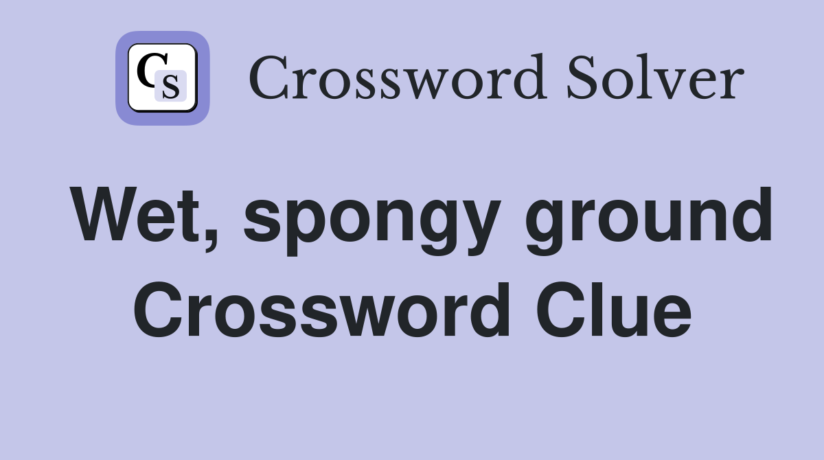 Wet, spongy ground Crossword Clue