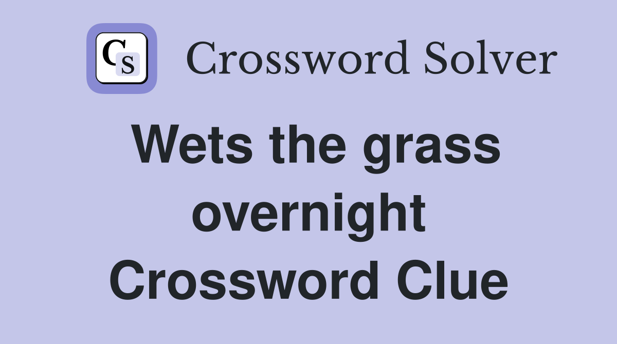 Wets the grass overnight Crossword Clue