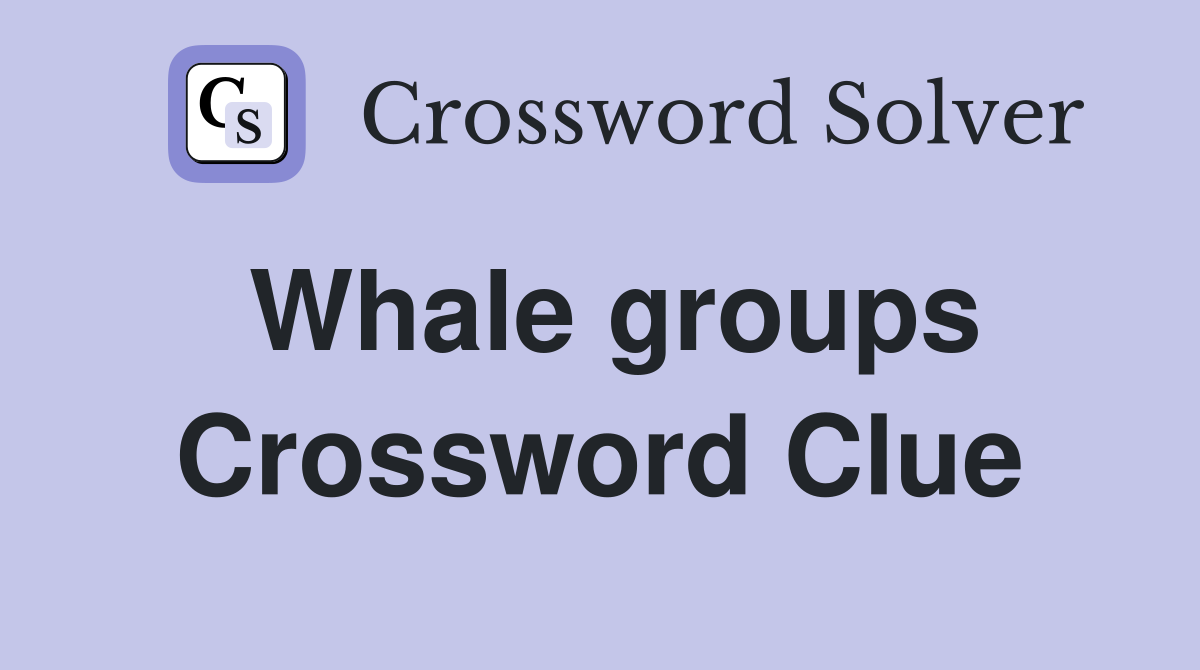 Whale groups Crossword Clue