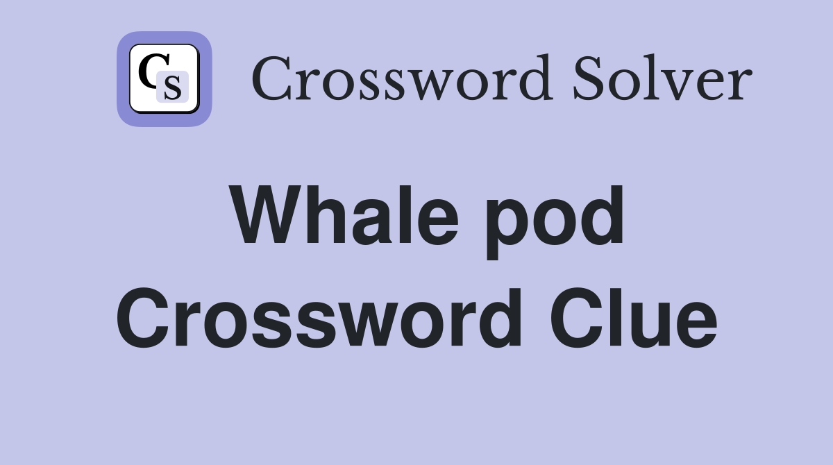 Whale pod Crossword Clue