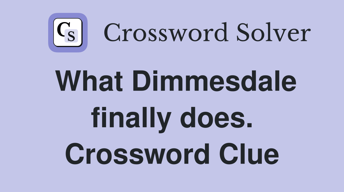 What Dimmesdale finally does. Crossword Clue