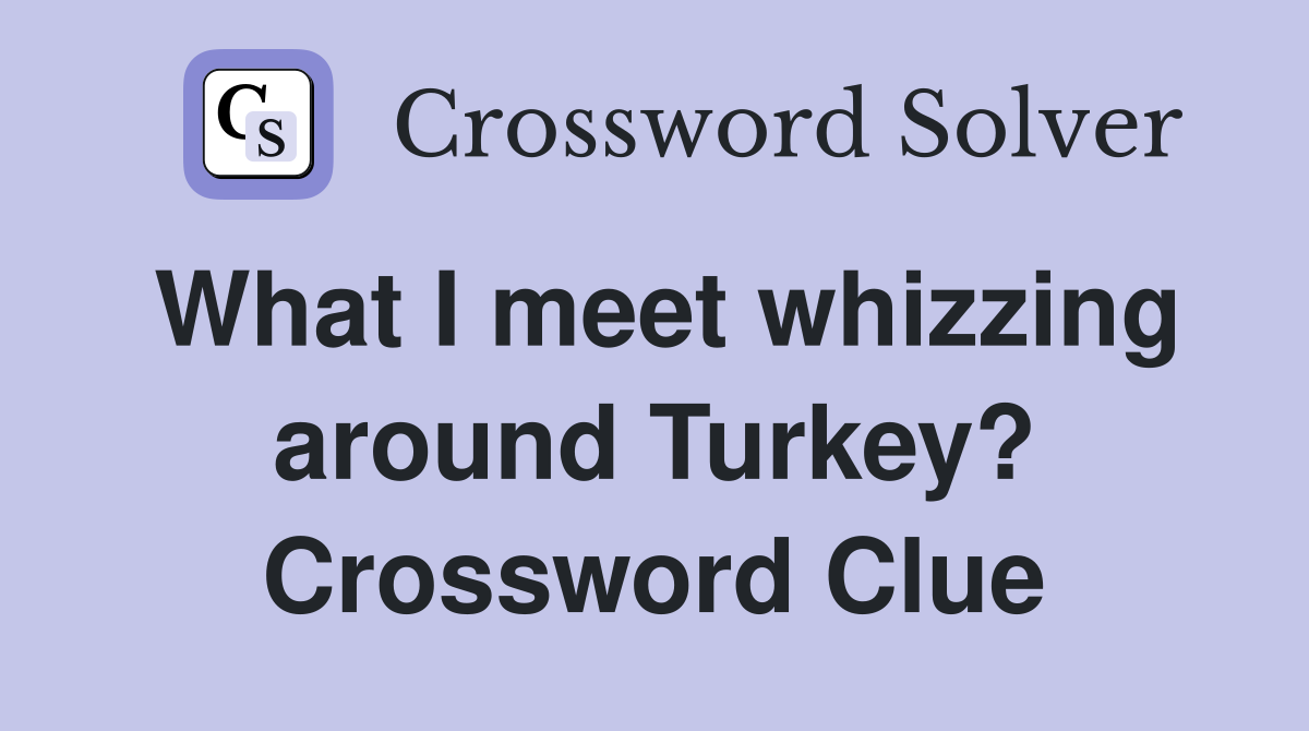 What I meet whizzing around Turkey? Crossword Clue