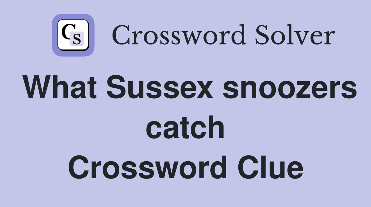 What Sussex snoozers catch Crossword Clue