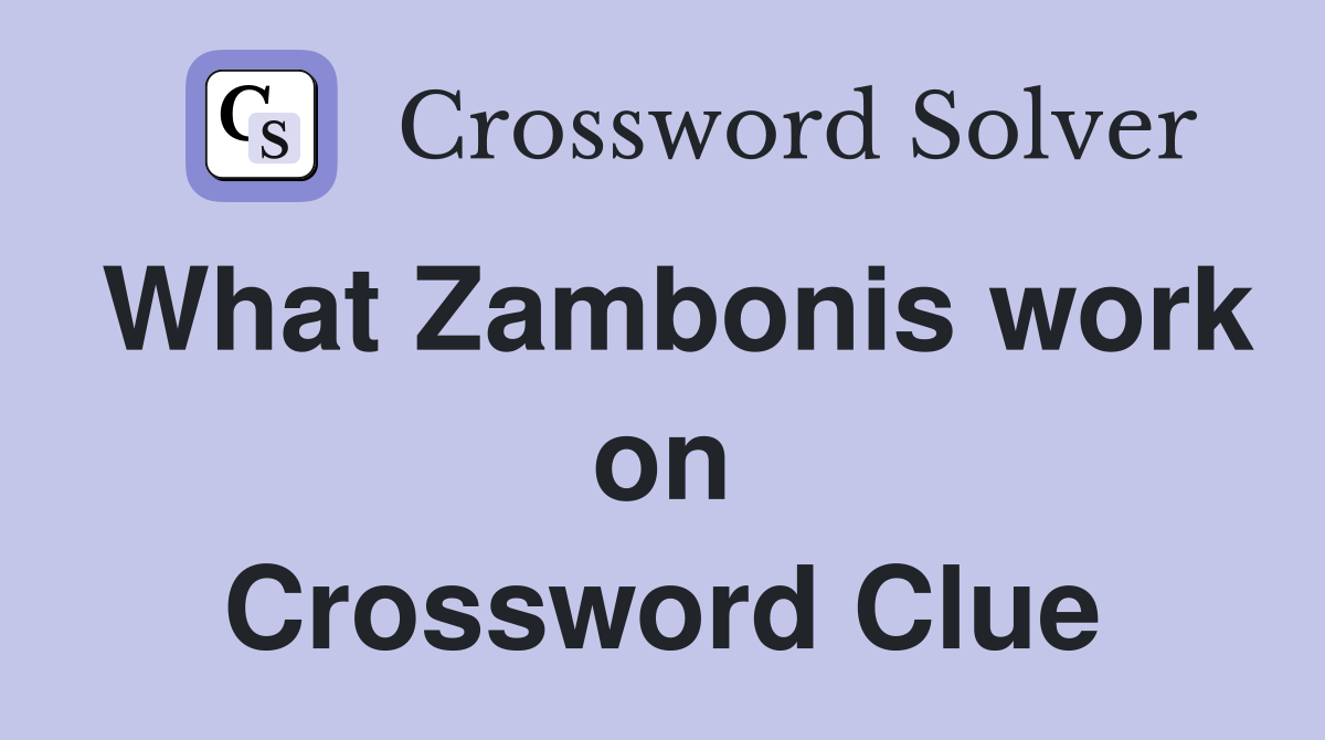 What Zambonis work on Crossword Clue