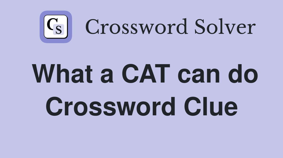 What a CAT can do Crossword Clue
