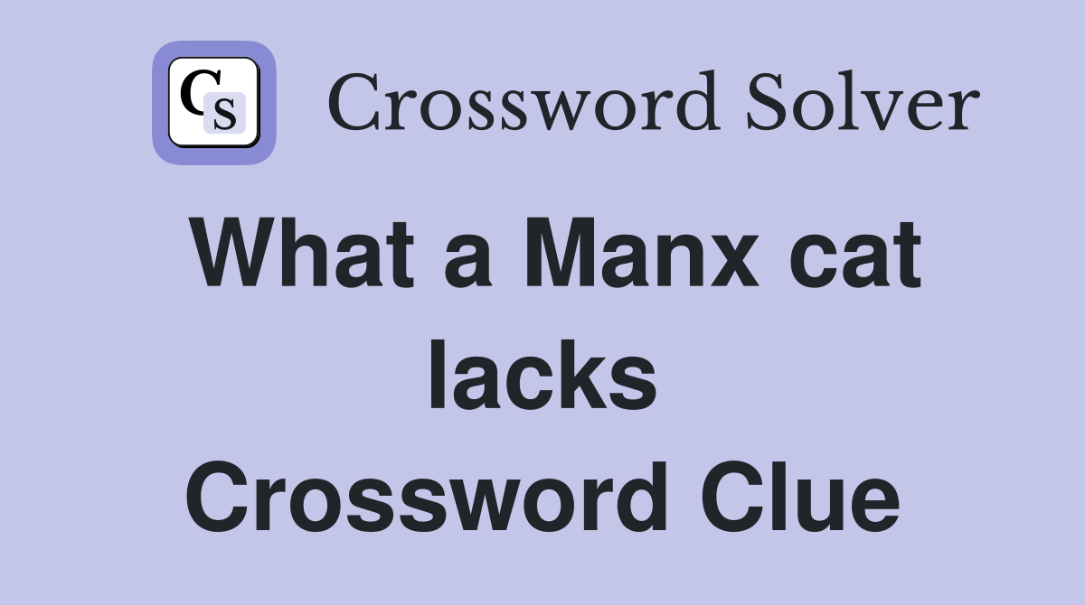 What a Manx cat lacks Crossword Clue