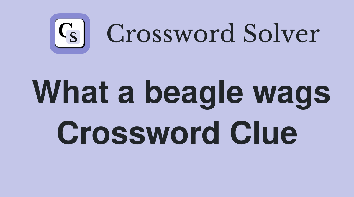 What a beagle wags Crossword Clue
