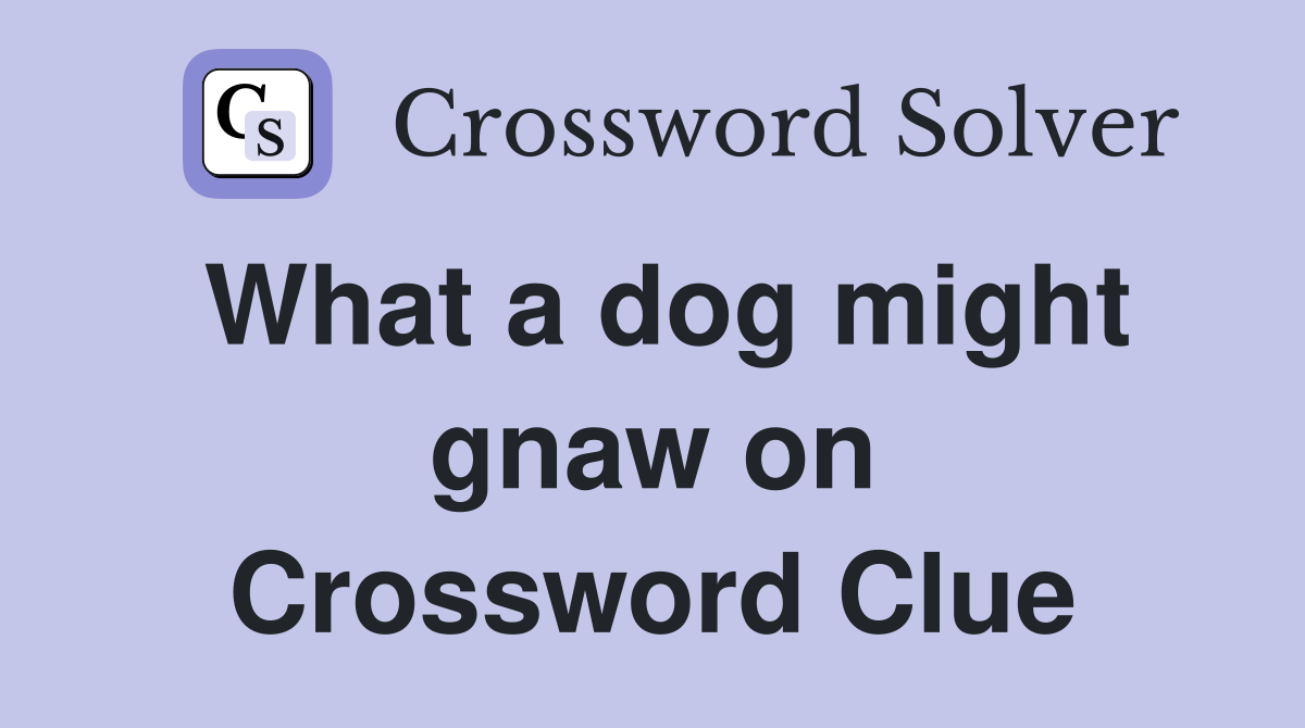 What a dog might gnaw on Crossword Clue