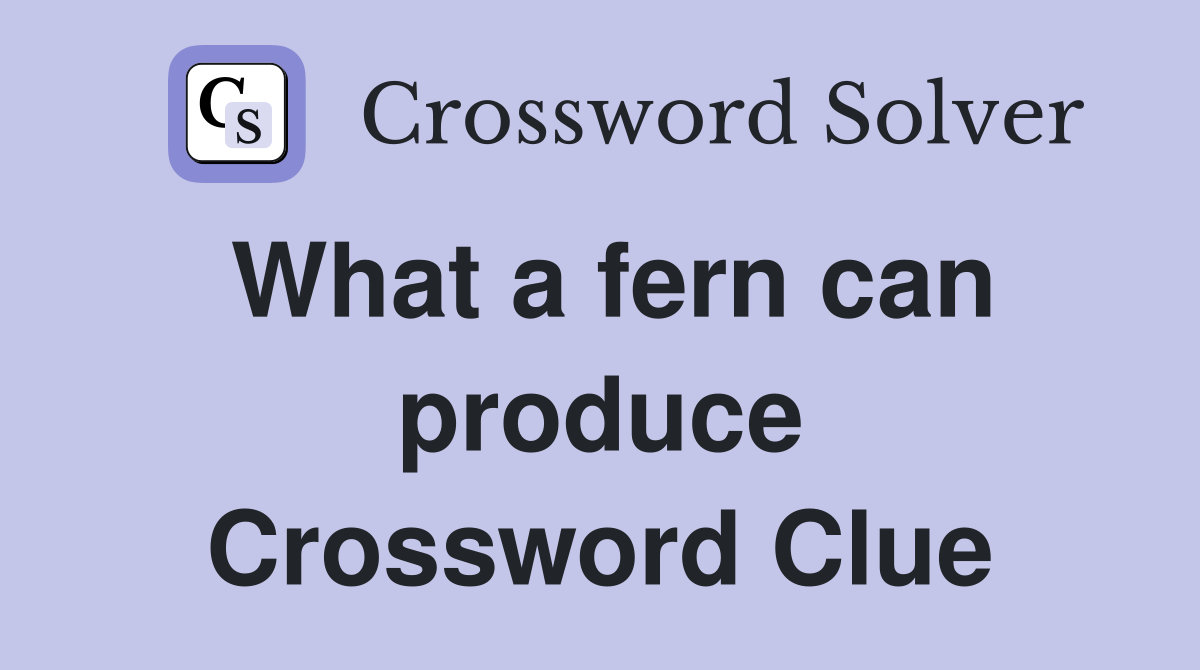 What a fern can produce Crossword Clue