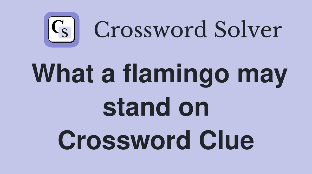 What a flamingo may stand on Crossword Clue