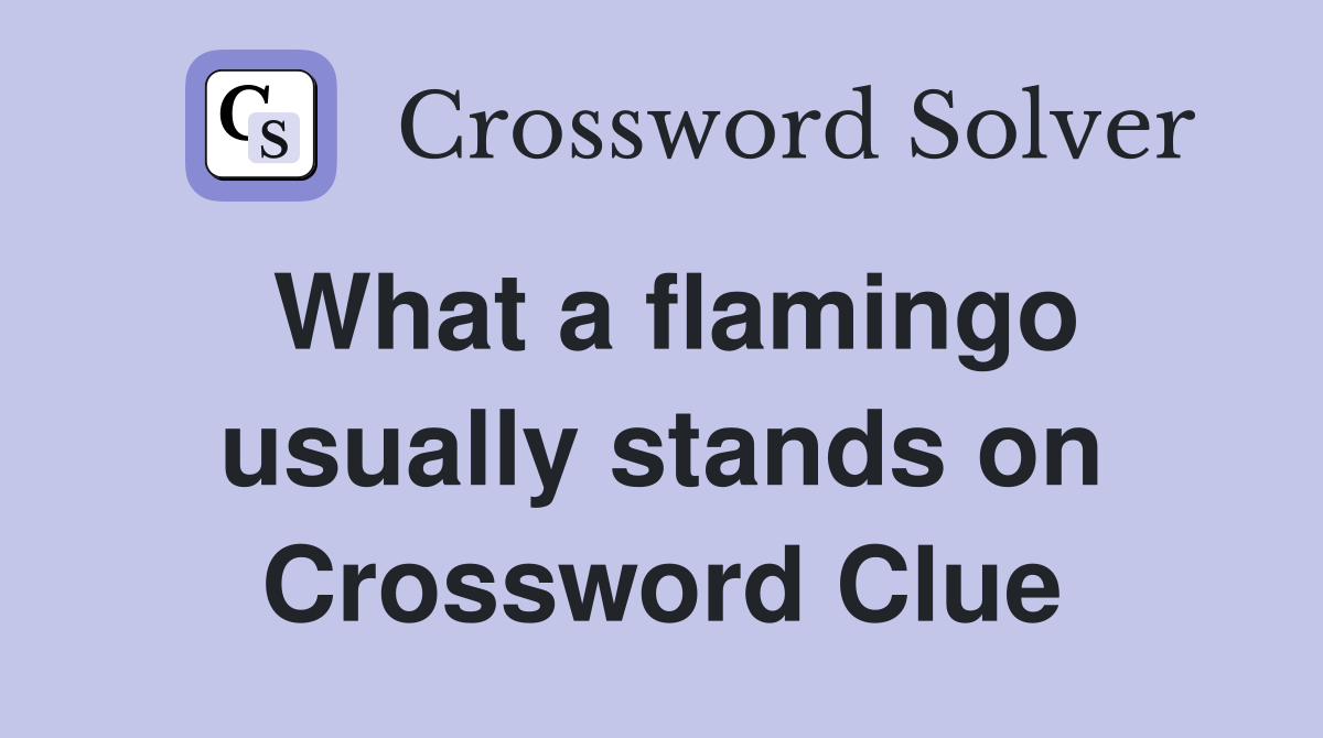 What a flamingo usually stands on Crossword Clue