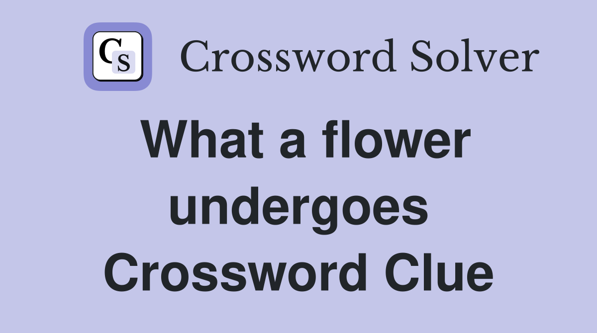 What a flower undergoes Crossword Clue