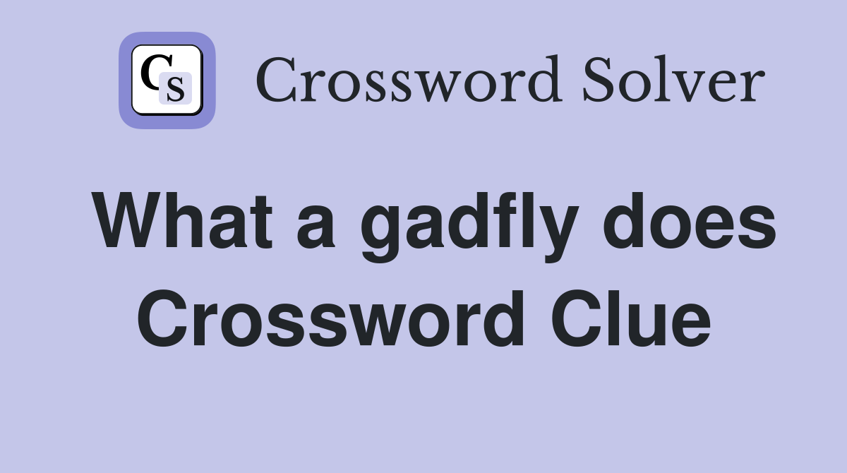 What a gadfly does Crossword Clue