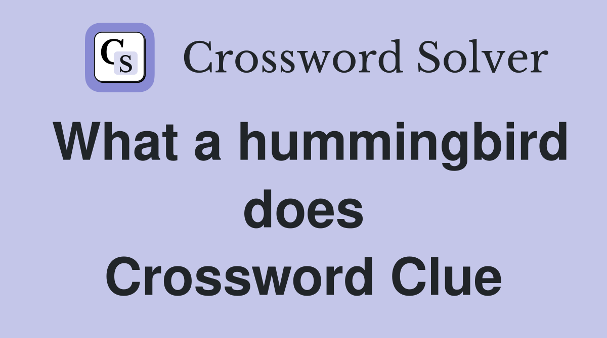 What a hummingbird does Crossword Clue
