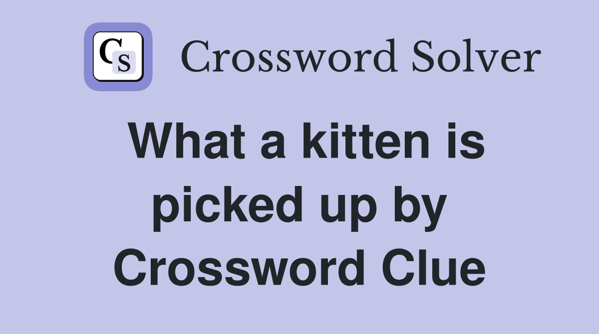 What a kitten is picked up by Crossword Clue