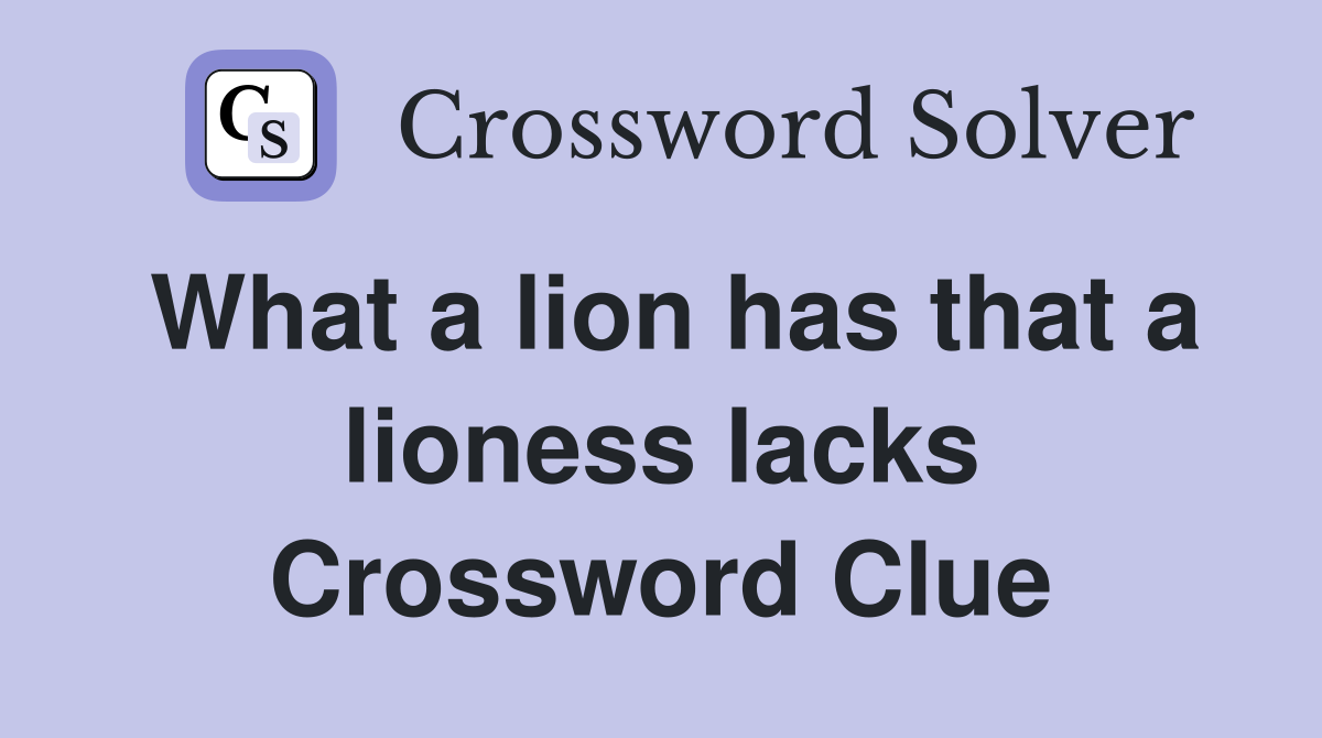 What a lion has that a lioness lacks Crossword Clue