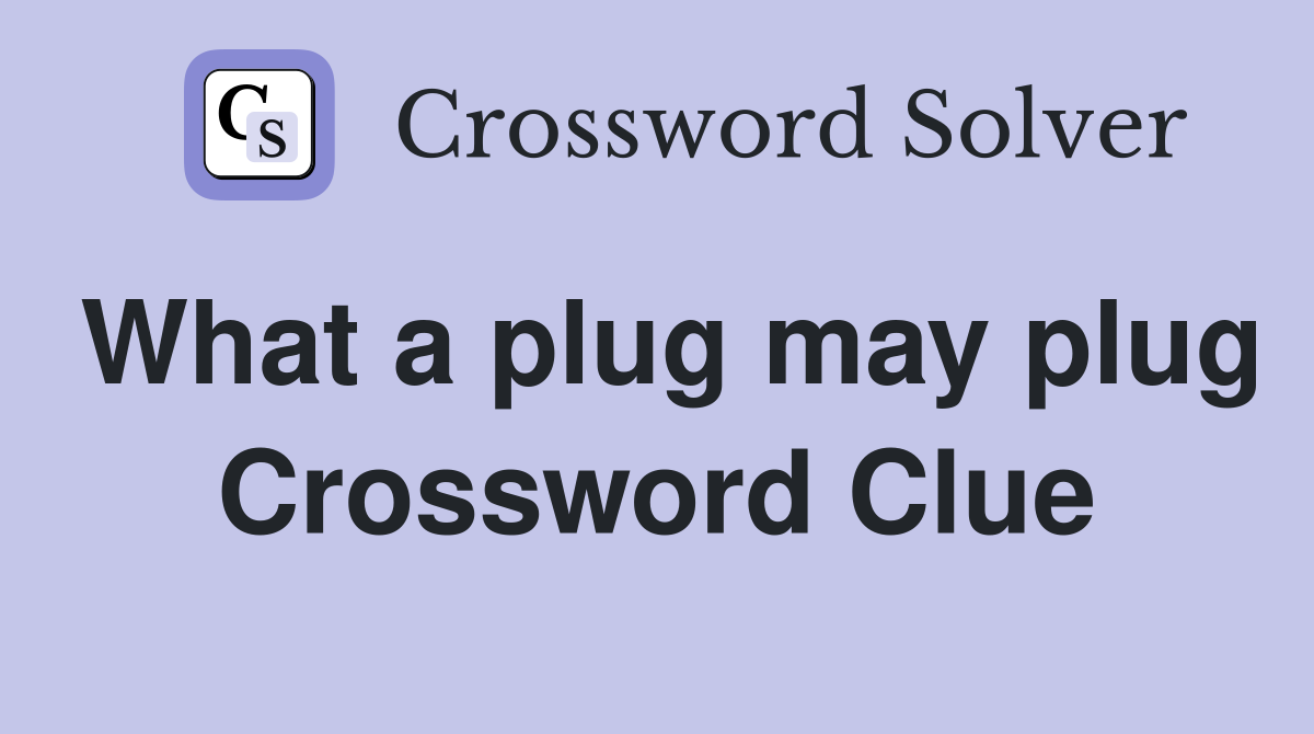What a plug may plug Crossword Clue
