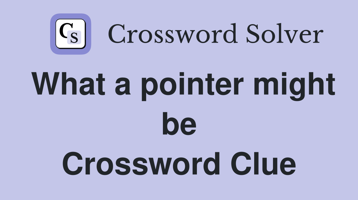 What a pointer might be Crossword Clue
