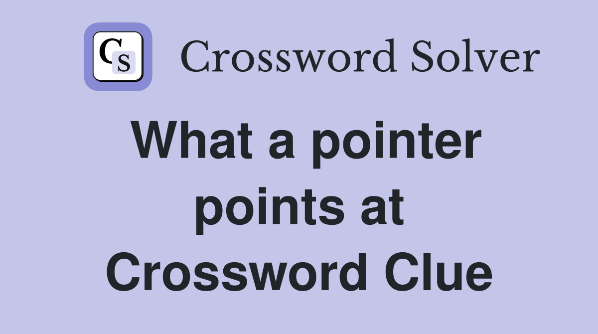 What a pointer points at Crossword Clue