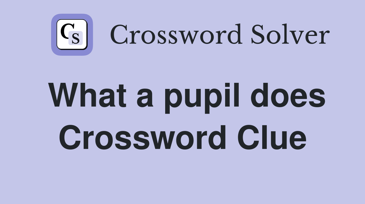 What a pupil does Crossword Clue