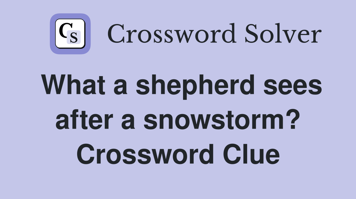 What a shepherd sees after a snowstorm? Crossword Clue