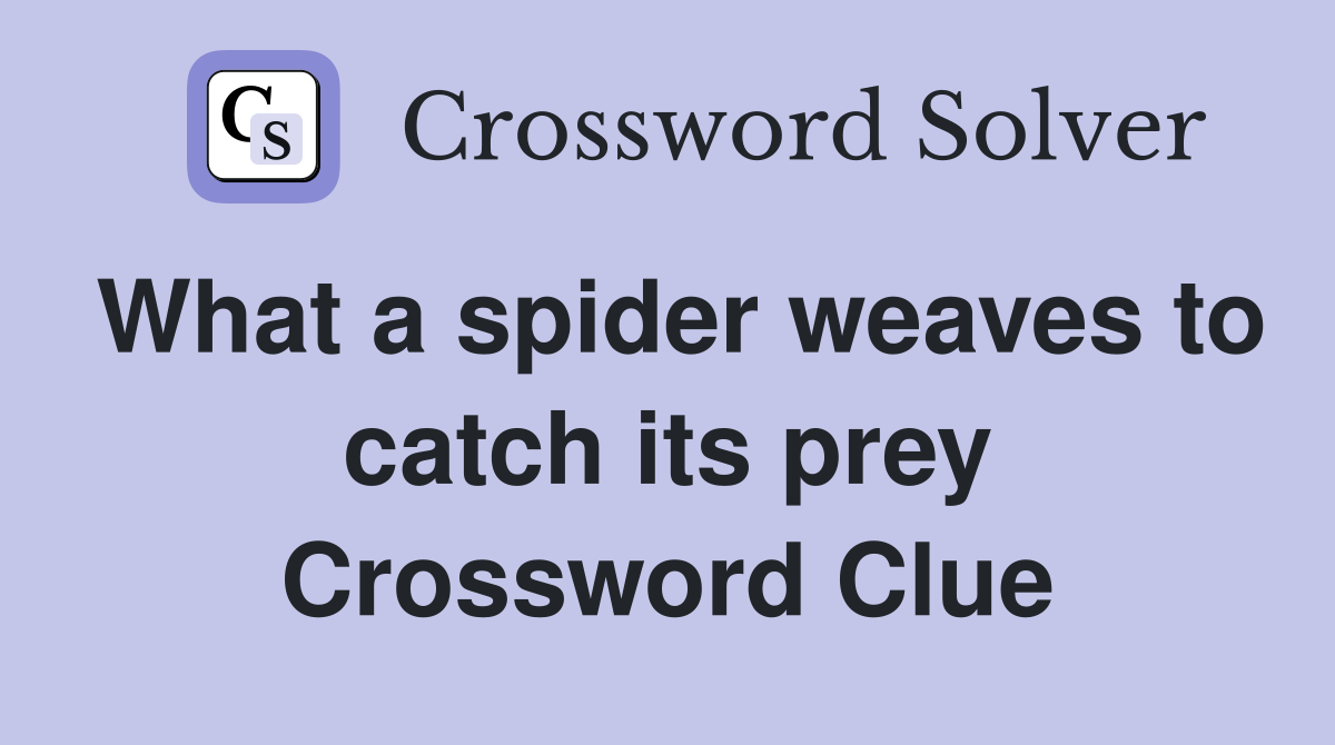 What a spider weaves to catch its prey Crossword Clue
