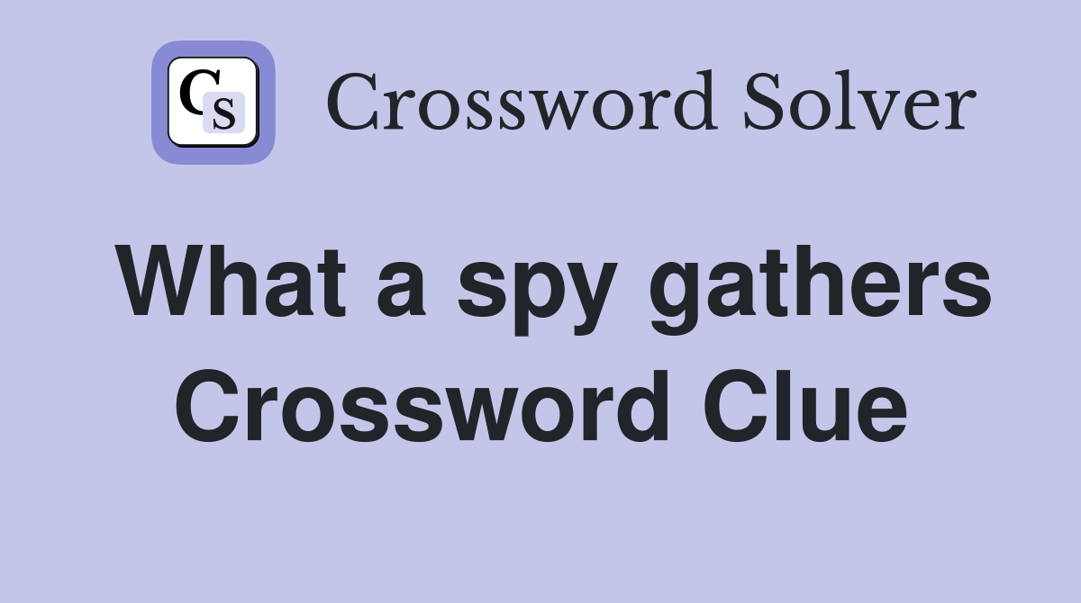 What a spy gathers Crossword Clue