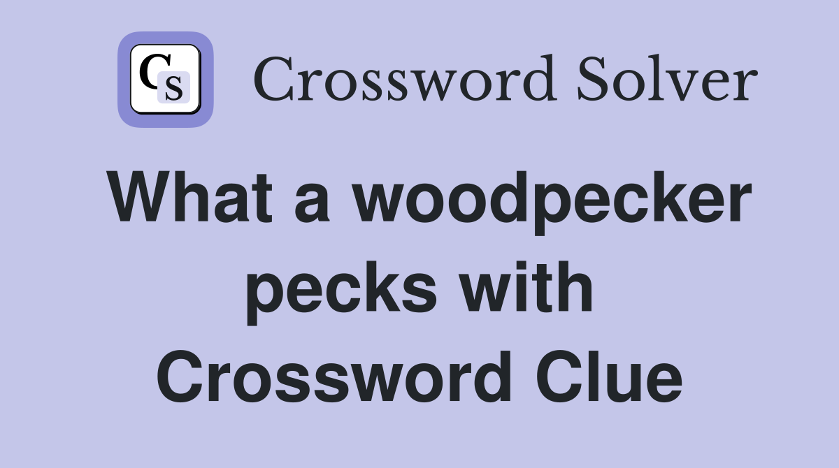 What a woodpecker pecks with Crossword Clue