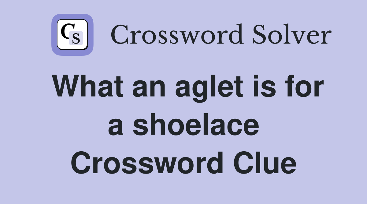 What an aglet is for a shoelace Crossword Clue