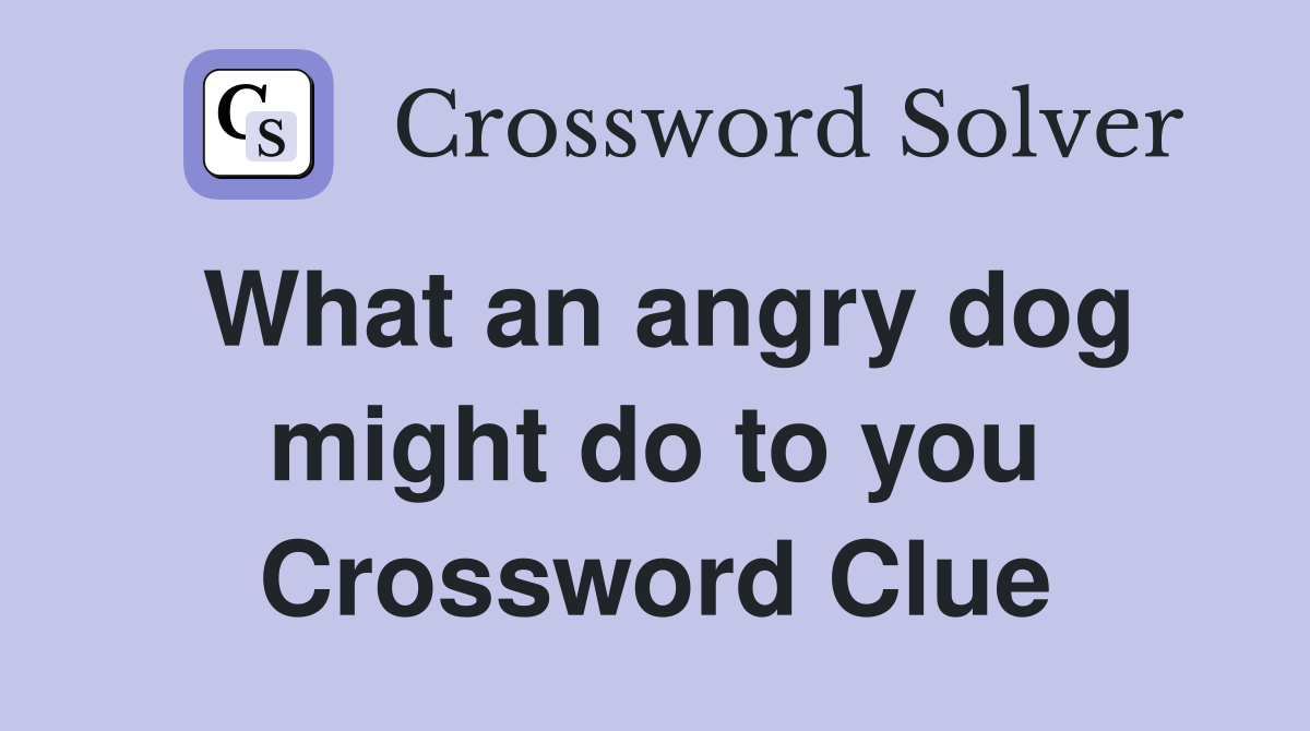 What an angry dog might do to you Crossword Clue