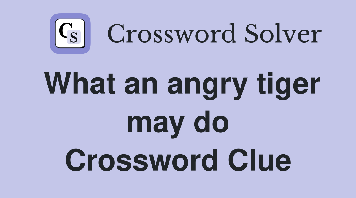 What an angry tiger may do Crossword Clue