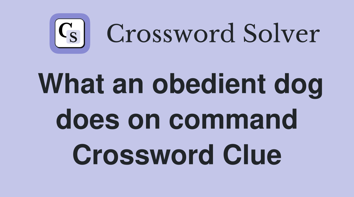 What an obedient dog does on command Crossword Clue