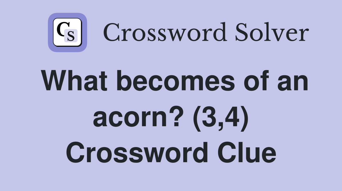 What becomes of an acorn? (3,4) Crossword Clue